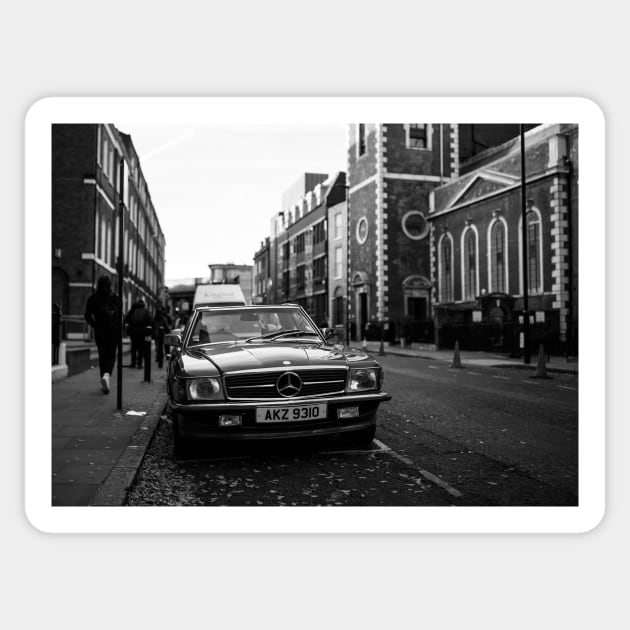 Mercedes 450SL in London Sticker by Z Snapper